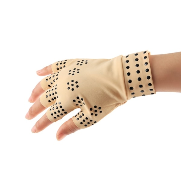 Magnetic Therapy Fingerless Massage Gloves Pain Relief Tool Skin