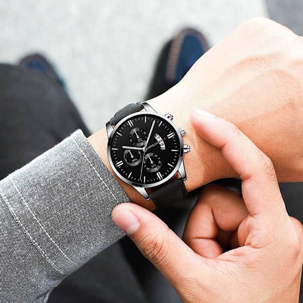 Köp Men Fashion Business Calendar Hand Frosted PU Strap