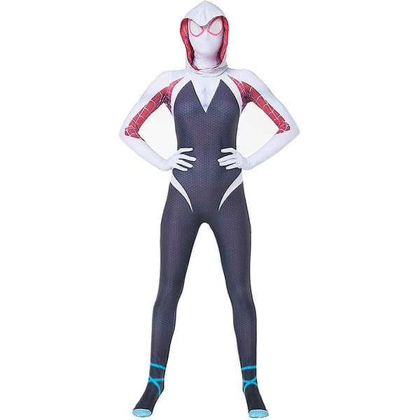 Spiderman Zentai Bodysuit Superhero Gwen Stacy Cosplay Costume Jumpsuit Mask Suit Girls Woman Bodysuit Halloween Adult Child H_a -a