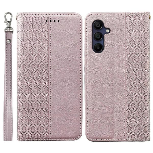 Plånboksfodral För Samsung Galaxy A26 5G Stark Magnetisk Rutmönster Präglat Läder Flip Lila