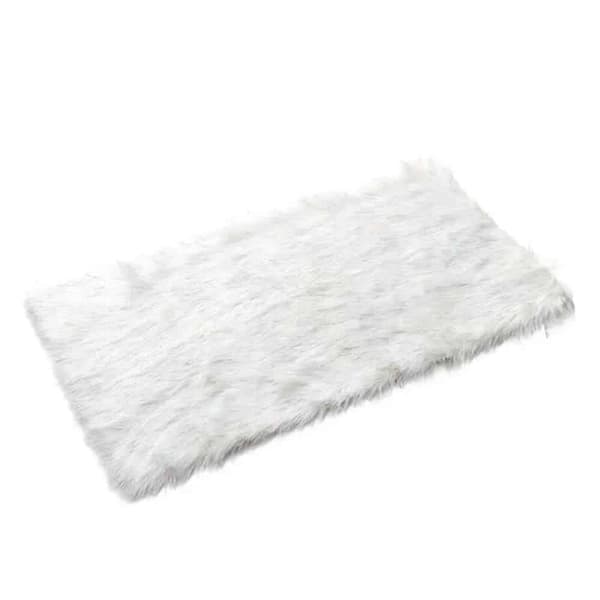 Faux Fur-teppe 60 x 90 cm – Hvit