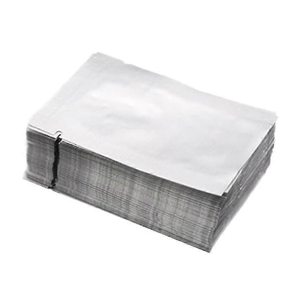 100 stk. Sølv Åpen Topp Mylar Folie Aluminiumspose Varmeforsegling Matlagringsposer Aluminiumfolie Vakuumforseglbar Pose