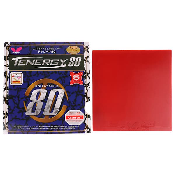 1 stk Butterfly T80 Bordtennisgummi svamp 2.1mm reverslim Tr Rød en størrelse