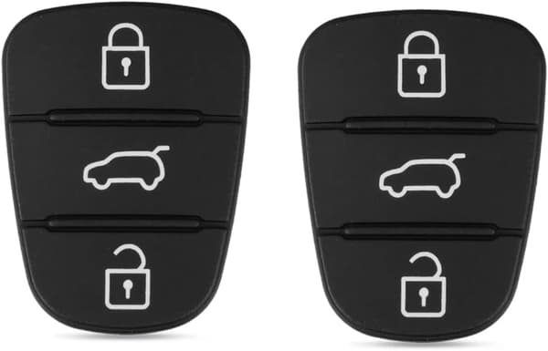 3 knappers nøkkelveske nøkkelring pute gummi erstatning for Hyundai IX35 I30 Accent Kia K2 K5 Rio, bilnøkkelveske bildeler