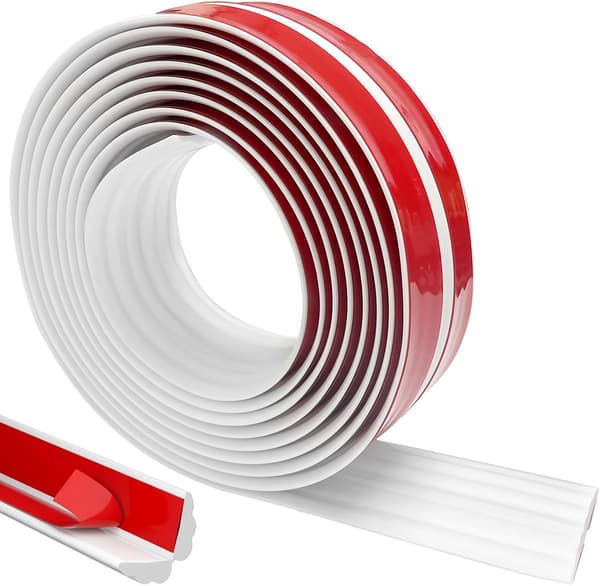 Hvite selvklebende dekorlister 3m x 4cm, fleksibel TPE dekorlist, selvklebende, taklister, selvklebende hjørnelister