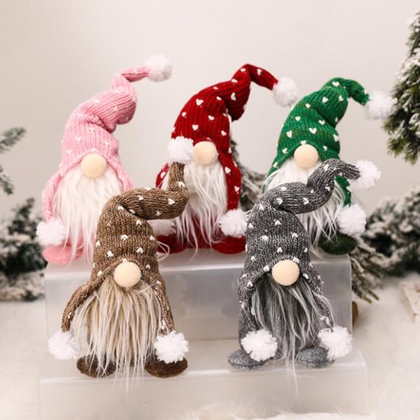 1pc Christmas Santa Doll Pendant Tree Hanging Or Gray