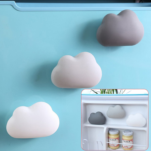1pc Suction Cup Cloud Shaped Fridge Refrigerator Deodorant Box A White