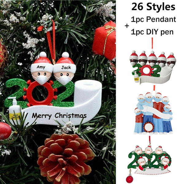 Köp 2020 Personalized Christmas Ornament Xmas Hanging Ornaments Fam E