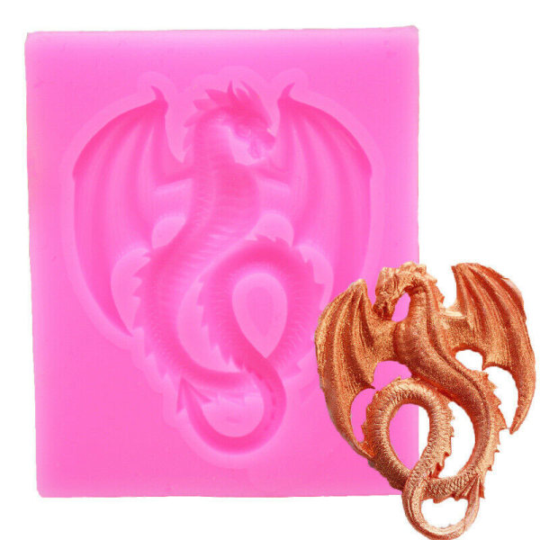 3d Dragon Fondant Silicone Mold Decorating Tool Baking Chocolate One Size
