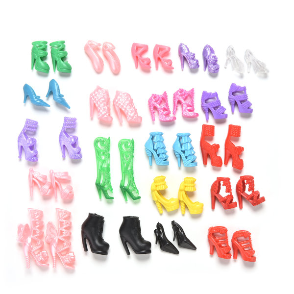 40 Pcs/20 Pairs Slap-up Fashion High-heeled Shoes For Barbie Dol