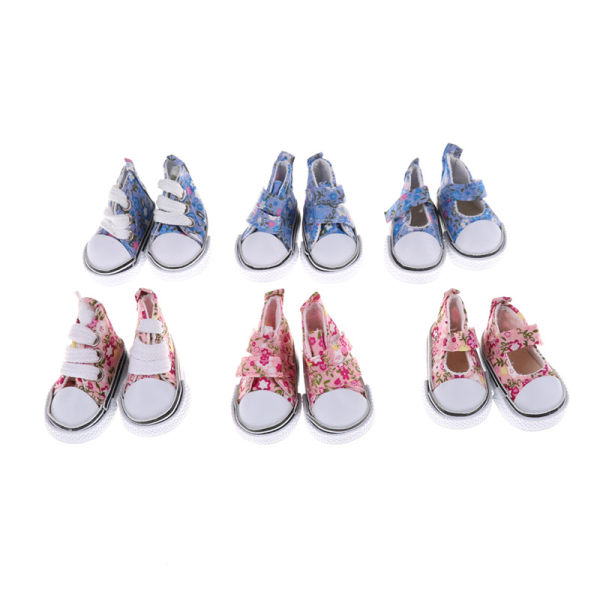 5 Cm Blyth Doll Shoes,floral Canvas Fabric Shoes For Blue 1