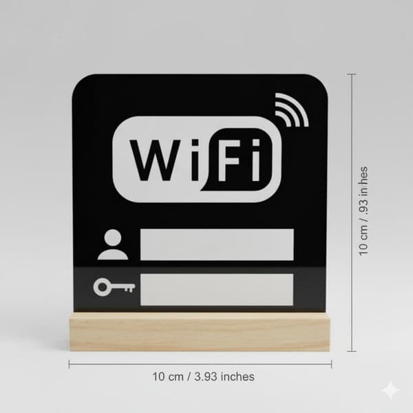 Akryl Spejl WiFi Skilt Håndskrift Konto Og Adgangskode Wifi