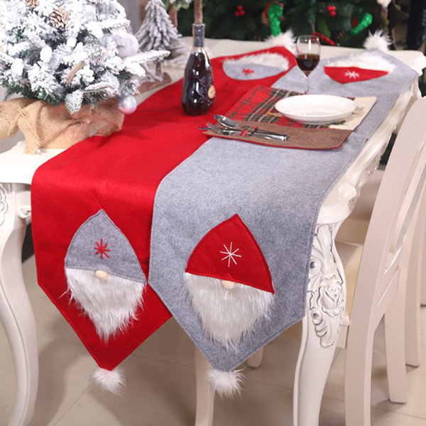Christmas Tablecloth Dining Table Runner Flag Xmas Festival Part Red
