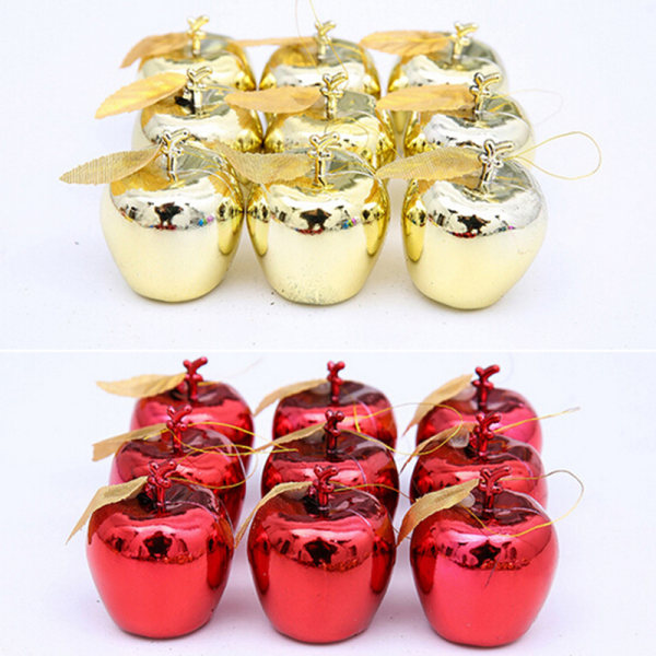 Christmas Tree Xmas Apple Decorations Baubles Party Wedding Orna Silver