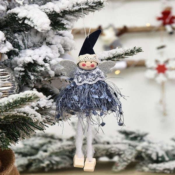 Cute Angel Lace Pendant/mini Doll/christmas Tree Accessories Pen Gray