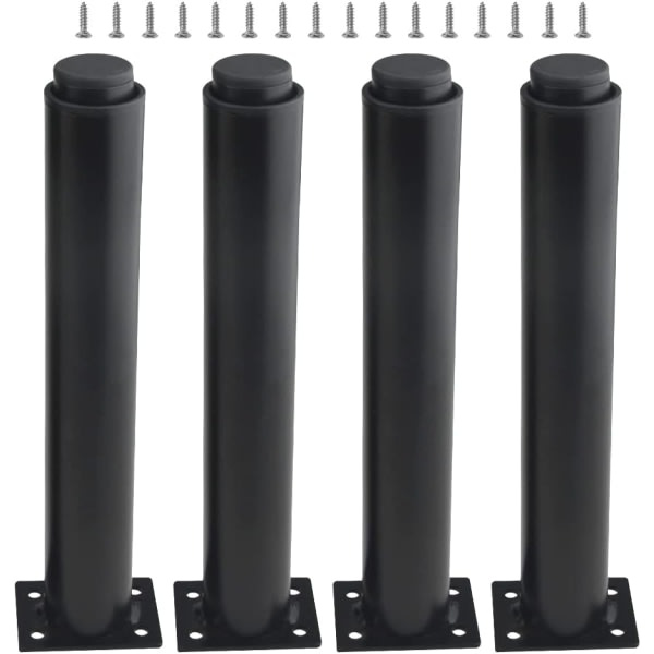 (25-42 cm, sort) Sæt med 4 robuste justerbare møbelben i metal - FF-