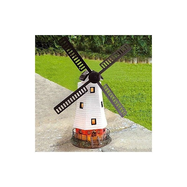 Lys/Hvid Pc Havepynt Vindmølle, Vandtæt Solcelledrevet Automatisk