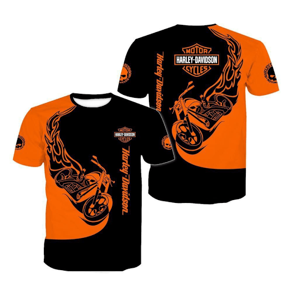 HarleyDavidson Motorcykel Herr Sommar Casual Kortärmad T-shirt B B B L