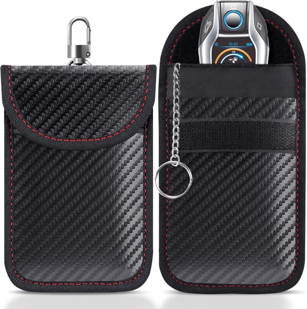 2-pakning bilnøkkel signalblokkerende pose | Keyless Entry Car Keys Case | RFID-blokkerer for bilsikkerhet | Tyverisikring med fjernkontroll uten nøkk