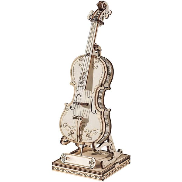 3D Träpussel Modellbyggsatser DIY Musikinstrument Byggleksak för Pojkar och Flickor