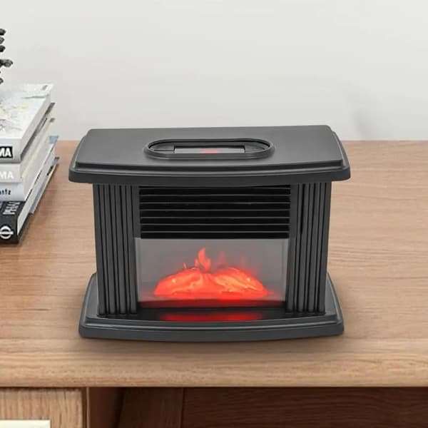 CNCEST Sähkötakka seisova lämmitin liesi 3D-liekkilogipolttimella - 1000W