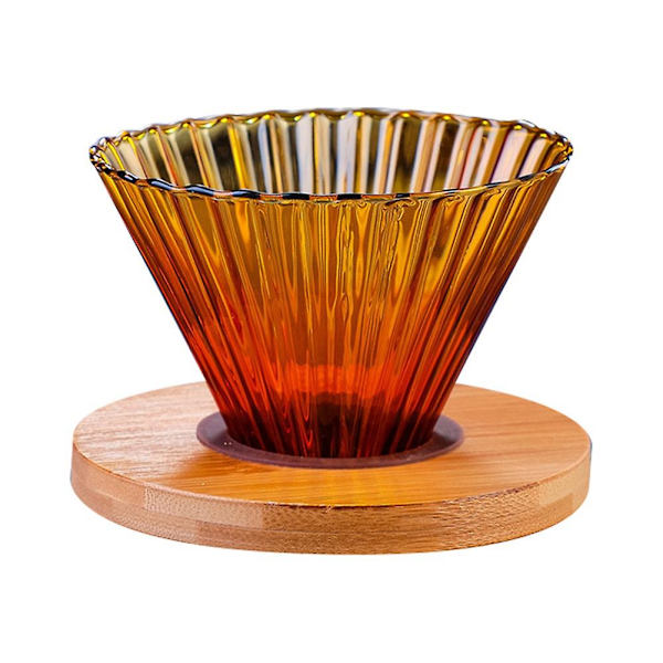 V60 Glaskaffefilter Sats Kaffekanna Trattfilter Värmebeständig Kaffekanna Häll Över Brun