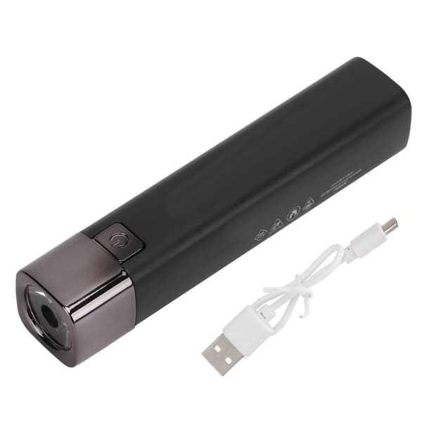 Oppladbar Super Sterk Lommelykt Mini USB Elektrisk Lommelykt med Powerbank-funksjon for Utendørseventyr Svart