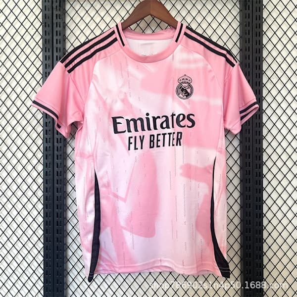 Real Madrid klubfodboldtrøje sæson 2024-2025, supporterversion, pink specialudgave S