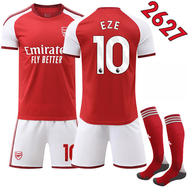 Arsenal Hjemme Fodbolddragt 25-26 Børn med Strømper Nr. 7 Saka Fodbolduniform Trøje Shorts 24