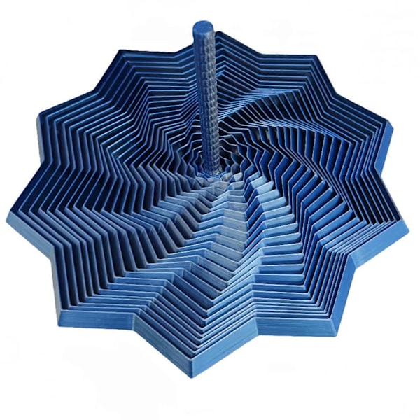 3D-printet utvidbar sensorisk fidget-stjerne, fraktal sekskant fidget-leke med håndtak, bikube-virvlende spiraldesign, stressreduserende leke for voksne