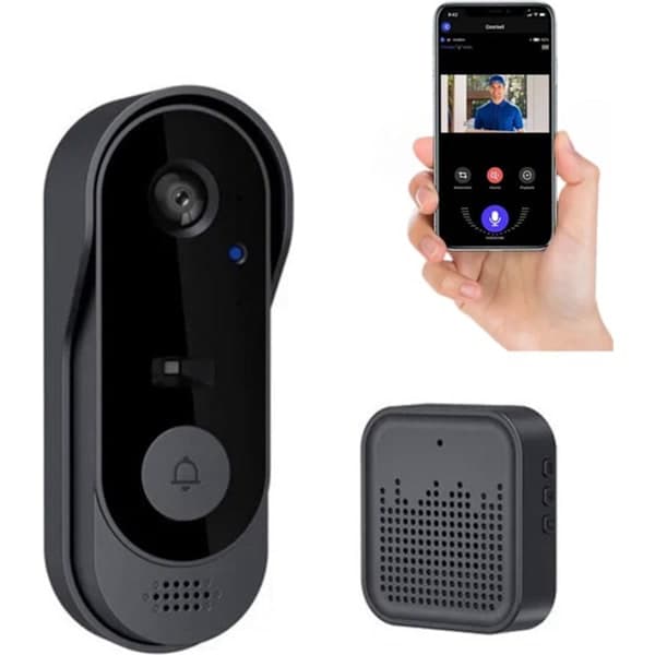 Smart WiFi-dörrklocka med kamera, vattentät, 36G+1080P HD, IR, mörkerseende, trådlös dörrklocka, säkerhetsmonitor, videointercom,