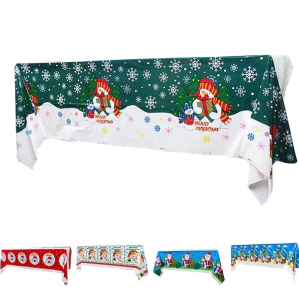 108*180cm Christmas Tablecloth Santa Claus Party Table A