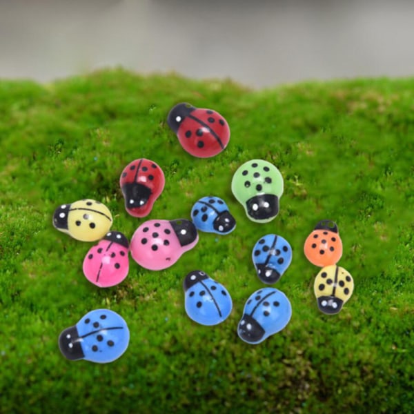 10pcs/pack Mini Plastic Ladybug Self-adhesive Ladybird Micro Lan 10*13mm