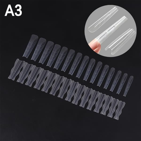 60 stk. Poly Dual Forms Neglegelform Hurtigbyggende Tips Negleforlengelse