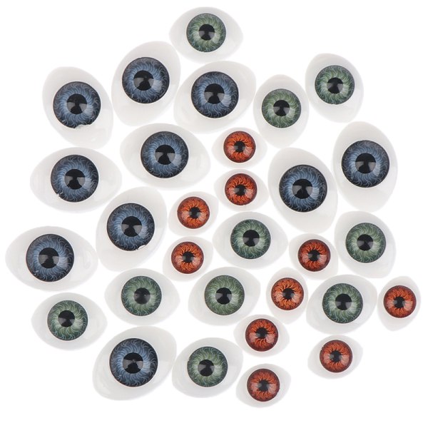 20pcs Doll Safety Eyes For Diy Toy Puppet Making C Green(14mm×19mm)