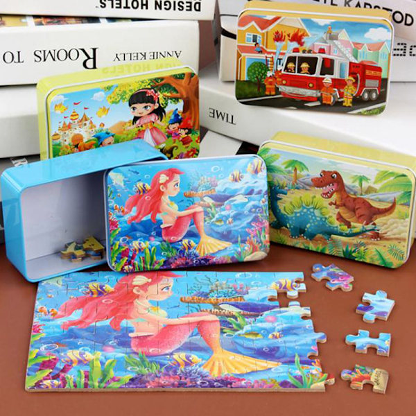 60 Slice Small Piece Puzzle Toy Children Wooden Jigsaw Puzzles E A8
