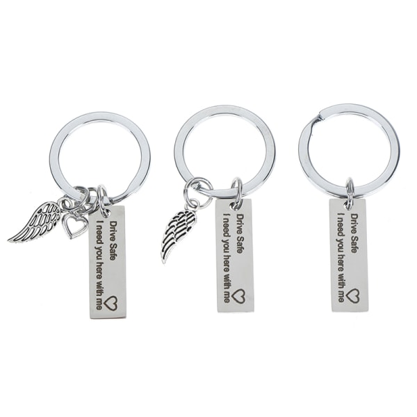 Drive safely I need you here with me engraved keychain charm car key ring  JO