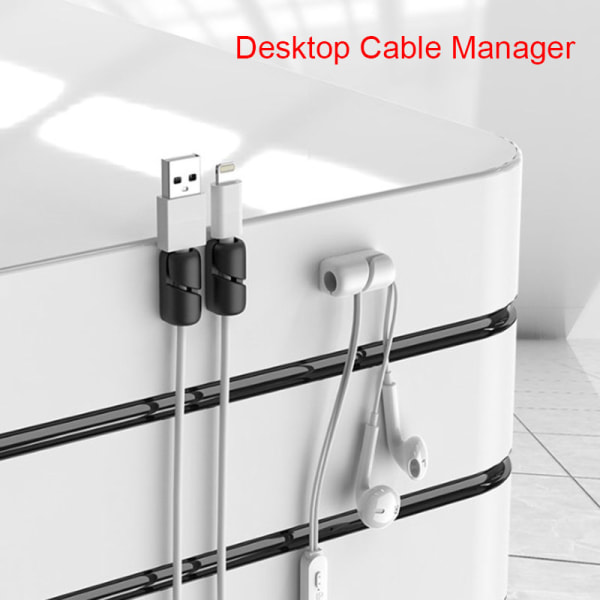 New Silicone Button Cable Winder Wire Organizer Desktop Organize Gray