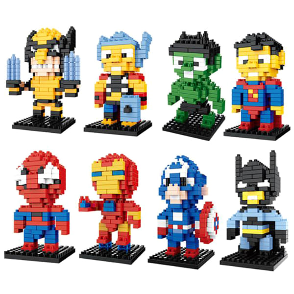 Super Hero Action Figures Micro-block Groot Spiderman Batman Bui A3