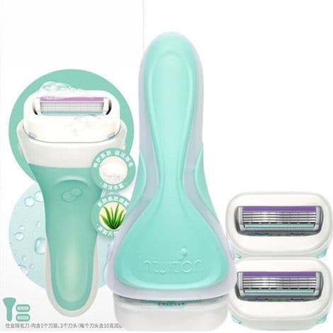 Kompatibel med Schick Intuition Sensitive Skin barberblader for kvinner med vitamin E og aloe vera, 1 pakke (2 enheter)