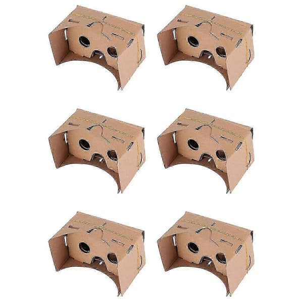 6 stk. 6 tommer DIY 3D VR Virtual Reality Briller Papkasse