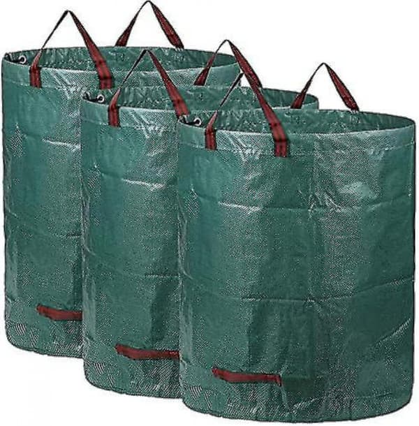 3* 300l trädgårdsavfallspåsar (h84 cm, d67 cm), stor trädgårdspåse med handtag, vattentäta sopsäckar tunga-xinhan