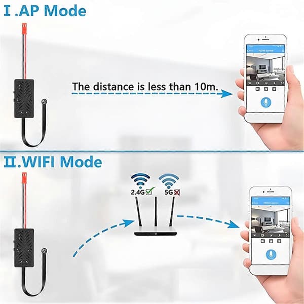 Wifi Mini Kamera 1080P HD IP Mini Videokamera Bærbar Trådløs Modul Videoopptak Støtte Fjernstyring