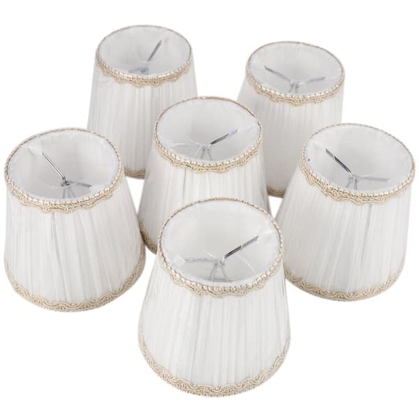 Lampeskjermer, KUN for stearinlys, klemmeskjermer, sett med 6, hvite