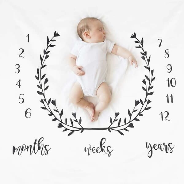 100 CM Baby Evolution Måtte, Baby Måned Foto Tæppe, Baby Månedlig Milepæl Tæppe til Nyfødt Fotografering Optag Vækst Tæppe -