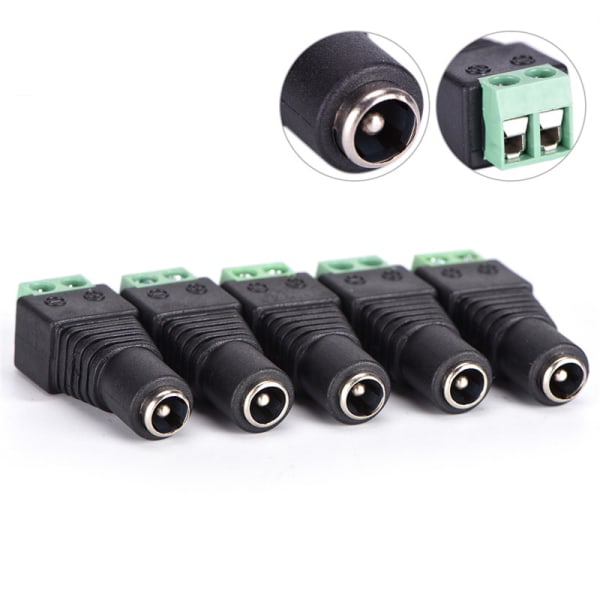 5pcs Dc 12v Pressure Line Type Power Plug Adapter Connector For