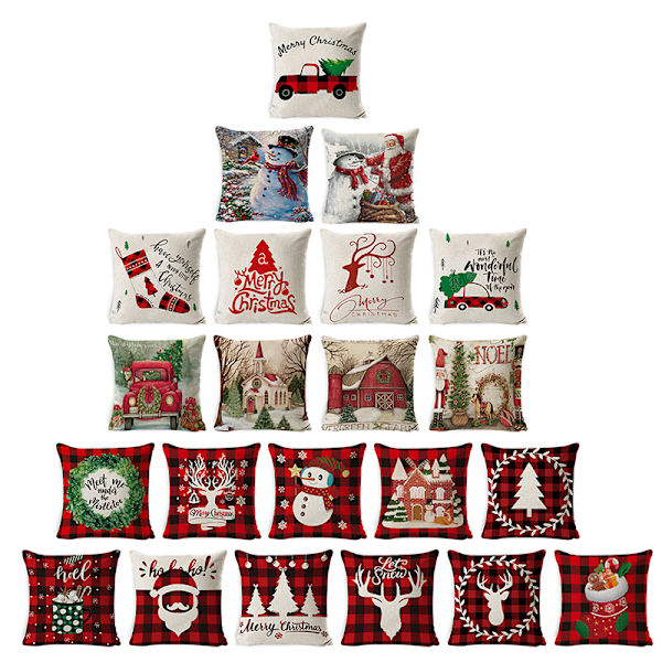 Kop Christmas Cover Cushion Pillowcase Home Decor Xmas Ornaments Ne Q Fyndiq