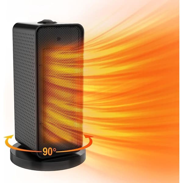 1200W tilleggsvarmer, 90° oscillerende keramisk elektrisk radiator, 2 varmemoduser, stillegående vifteovn med overopphetingsbeskyttelse