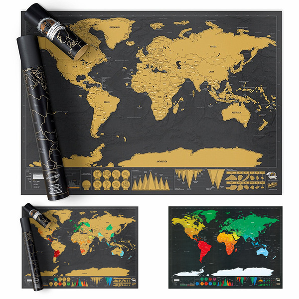 Köp Världskarta - Skrap Karta Stor Modell | Fyndiq