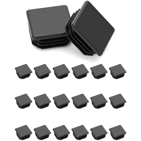 20 st 30 x 30 mm fyrkantiga rör täcklock, fyrkantig svart plast ändplugg för rör, ändlock